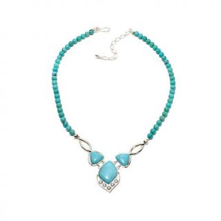 Jay King Turquoise and CZ Sterling Silver 18" Necklace   7507292