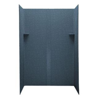 Swanstone Geometric 34 in. x 48 in. x 72 in. Five Piece Easy Up Adhesive Shower Wall Kit in Wild Indigo DISCONTINUED DK 344872GO 022