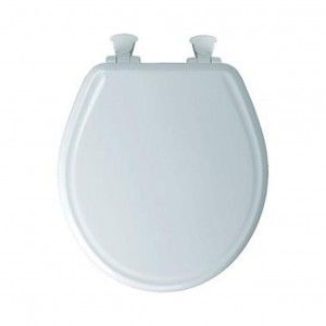 Bemis 600E3 346 Toilet Seat, Slow Close Round Closed Front Molded Wood w/Easy 2 Clean Hinges   Biscuit