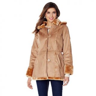 Sporto® Faux Shearling Jacket with Removable Hood   7855194