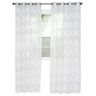 Lavish Home Valencia Silver Polyester Curtain Panel 54 in. W x 95 in. L 63 209 95 S