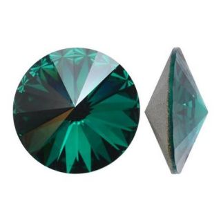 Swarovski Crystal, #1122 Rivoli Fancy Stones 12mm, 4 Pieces, Emerald Sf