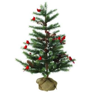 Martha Stewart Living 3 ft. Indoor Cardinal Pine Artificial Christmas Tree 9266110610