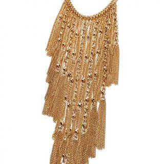 Nancy LeWinter "Chained Melody" Link and Bead Goldtone Adjustable up to 26" Bib   8074742