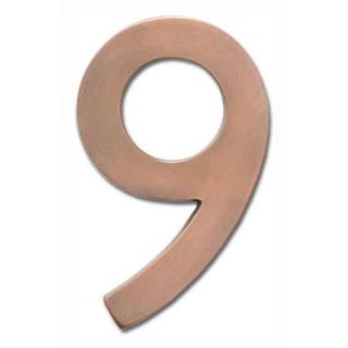 Floating House Number "9" in Antique Copper Finish (3.12 in. W x 5 in. H (0.34 lbs.))