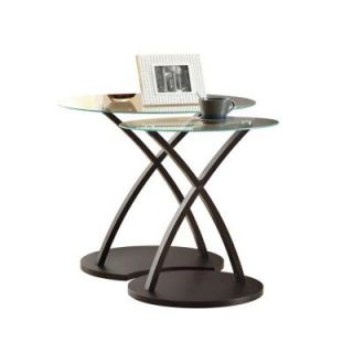 Monarch Specialties Bentwood Nesting Table Set in Cappuccino (2 Piece) I 3013