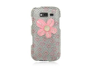 Samsung Galaxy S Blaze 4G/Samsung T769 Silver with Pink Flower Design Full Diamond Case