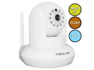 Foscam Plug and Play FI9831P 1.3 Megapixel (1280x960p) H.264 Wireless/Wired Pan/Tilt IP Camera with IR Cut Filter   26ft Night Vision and 2.8mm Lens (70° Viewing Angle)   White