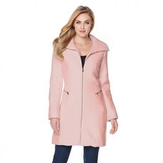 Jessica Simpson Zippered Boucle Wool Blend Coat   7889166