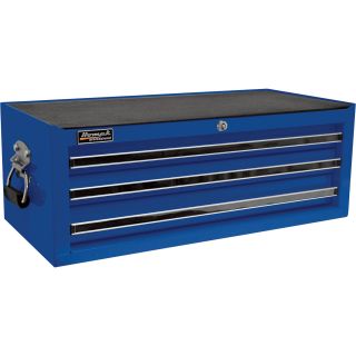 Homak Pro Series 27in. 3-Drawer Middle Chest — Blue, 26 1/4in.W x 12in.D x 9 7/8in.H, Model# BL03032601