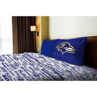 NFL Anthem Bedding Sheet Set, Ravens