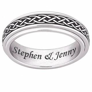 Personalized Stainless Steel Celtic Knot Spinner Band