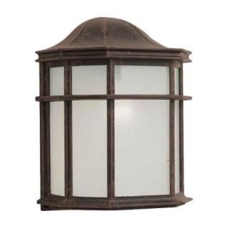 Talista 1 Light Outdoor Painted Rust Wall Lantern with a White Acrylic Shade CLI FRT1719 01 28