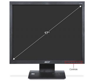 Acer V173 DJb 17 LCD Monitor   1280x1024, 200001 Dynamic, 5ms, VGA, Black