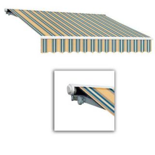 AWNTECH 24 ft. Galveston Semi Cassette Manual Retractable Awning (120 in. Projection) in Tan/Teal SCM24 335 TTEAL