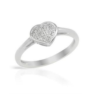 Heart Ring with Diamonds White Gold