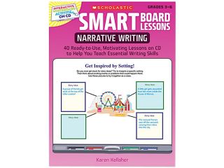 Scholastic 0545140269 SMART Board Lessons with CD, Writing, Grades 3 6, 48 pages