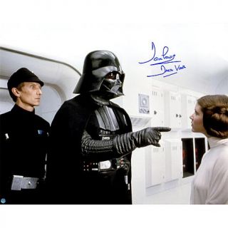 Dave Prowse Darth Vader Talking with Princess Leia  16" x 20" Signed Poster   8096338
