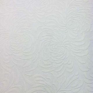 Graham & Brown 56 sq. ft. Chrysanthemum Paintable White Wallpaper 16940