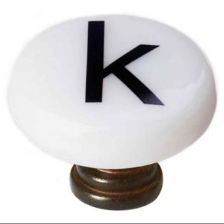 Letter k Glass Round Knob