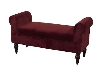 Linon Home Décor Linon Dark Mahogany Lillian Bench Berry   36030Ber 01 Kd U 36030BER 01 KD U