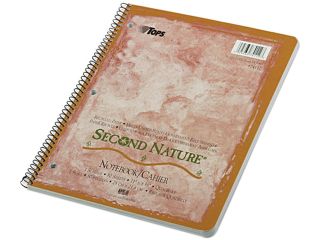 Tops 74112 Second Nature Subject Wirebound Notebook, Quadrille Rule, Ltr, WE, 80 Sheet
