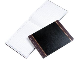 Wilson Jones S491 Detailed Visitor Register Book, Black Cover, 208 Pages, 9 1/2 x 12 1/2