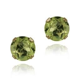 Glitzy Rocks 14k Yellow Gold 1 4/5ct TGW 6mm Peridot Stud Earrings