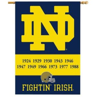 BSI Products NCAA 28 in. x 40 in. Notre Dame Champ Years 2 Sided Banner with Pole Sleeve 96236