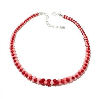 Jay King Red and Pink Coral Sterling Silver Beaded Necklace   7714009