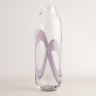 Tall Art Glass Purple Vase