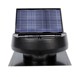 U.S. Sunlight 1,600 CFM Black Galvanized Steel Solar Power Roof Vent