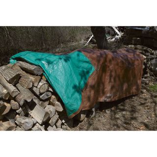 Roughneck 3.4-Oz. Heavy-Duty Woodpile Tarp — Brown/Green, 4ft. x 18ft.  Wood Pile Tarps