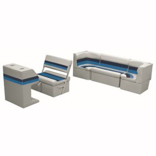 Toonmate Deluxe Pontoon Furniture w/Classic Base(no toe kick)  Rear Cozy Package 96783grynvyblu