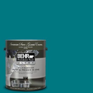 BEHR Premium Plus Ultra 1 gal. #S G 510 Beach Towel Semi Gloss Enamel Interior Paint 375301