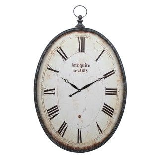 Oval Black Vintage Metal Wall Clock   Shopping   Great Deals
