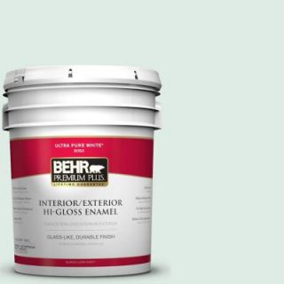 BEHR Premium Plus 5 gal. #M430 1 Snowbound Hi Gloss Enamel Interior/Exterior Paint 805005