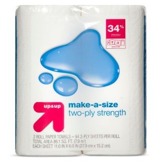 up & up® Make a Size White Paper Towels 2 Rolls