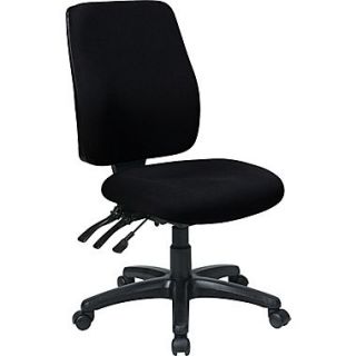 Office Star 33340 231 Work Smart Fabric High Back Armless Task Chair, Black
