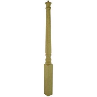 Stair Parts 4063 43 in. x 3 in. Unfinished Red Oak Pin Top Volute Newel Post with Square Bottom 4063R 043 UNSNL