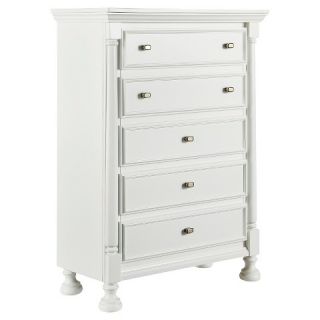 Kaslyn Five Drawer Chest   White   Signature Design by Ashley