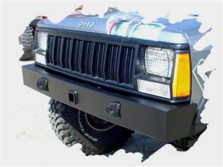 Tomken Machine   Front Bumper with 2 Inch Receiver and D ring Mounts in Black Powder Coat   Fits 1984 to 1996 XJ Cherokee