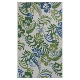 Kas Rugs Duel Leaves Ivory/Green 2 ft. 3 in. x 3 ft. 9 in. Area Rug SEF291627X45