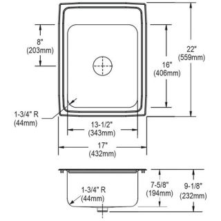 Gourmet 17 x 22 Perfect Drain Kitchen Sink
