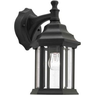Filament Design 1 Light Black Outdoor Lantern with Clear Beveled Glass CLI FRT1715 01 04