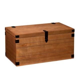 Southern Enterprises Henry Groove Trunk Rectangular Cocktail Table in Oak HD864709