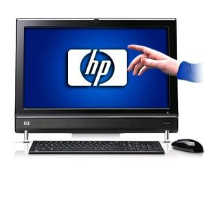 HP TouchSmart 9100 AZ525AW Refurbished All in One PC   Intel Core 2 Duo T6750 2.10GHz, 4GB DDR3, 320GB HDD, DVDRW, 23 Touchscreen, Windows 7 Professional 32 bit, Black
