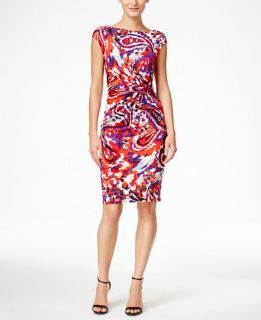 Style & Co. Printed Twist Front Sheath Dress, Only at   Dresses