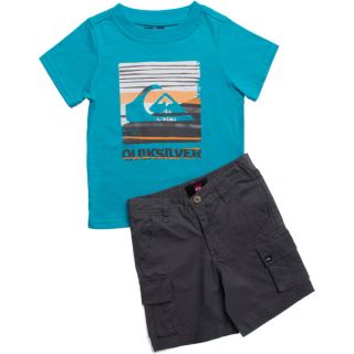 Quicksilver Toddler Boys Light Blue and Grey 2 piece Outfit   17080074