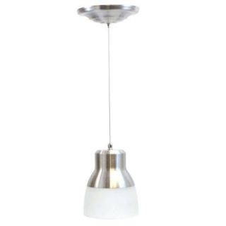 It's Exciting Lighting 24 Light Nickel LED Battery Operated Ceiling Pendant with Frosted Glass Shade IEL 5778
